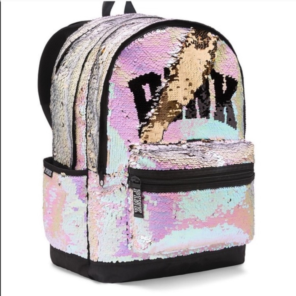 LAST ONE!! New VS Pink Sequin Campus Backpack - Picture 2 of 5